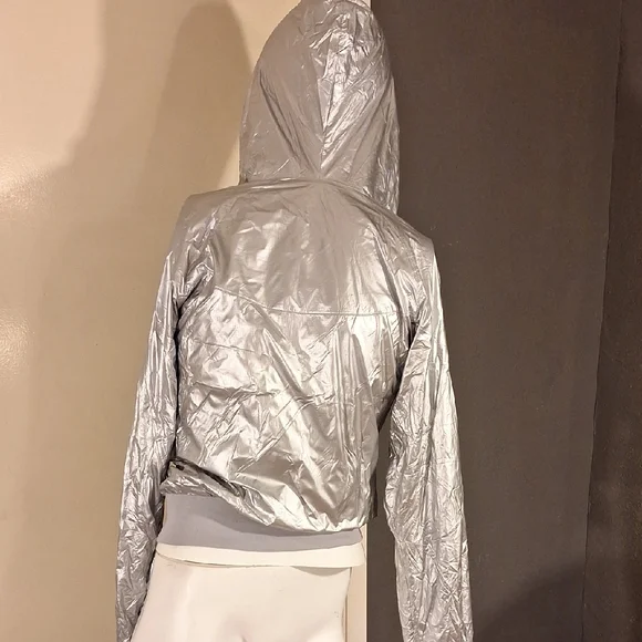 Nike Women's Metallic Silver Bomber Jacket - Picture 3 of 3
